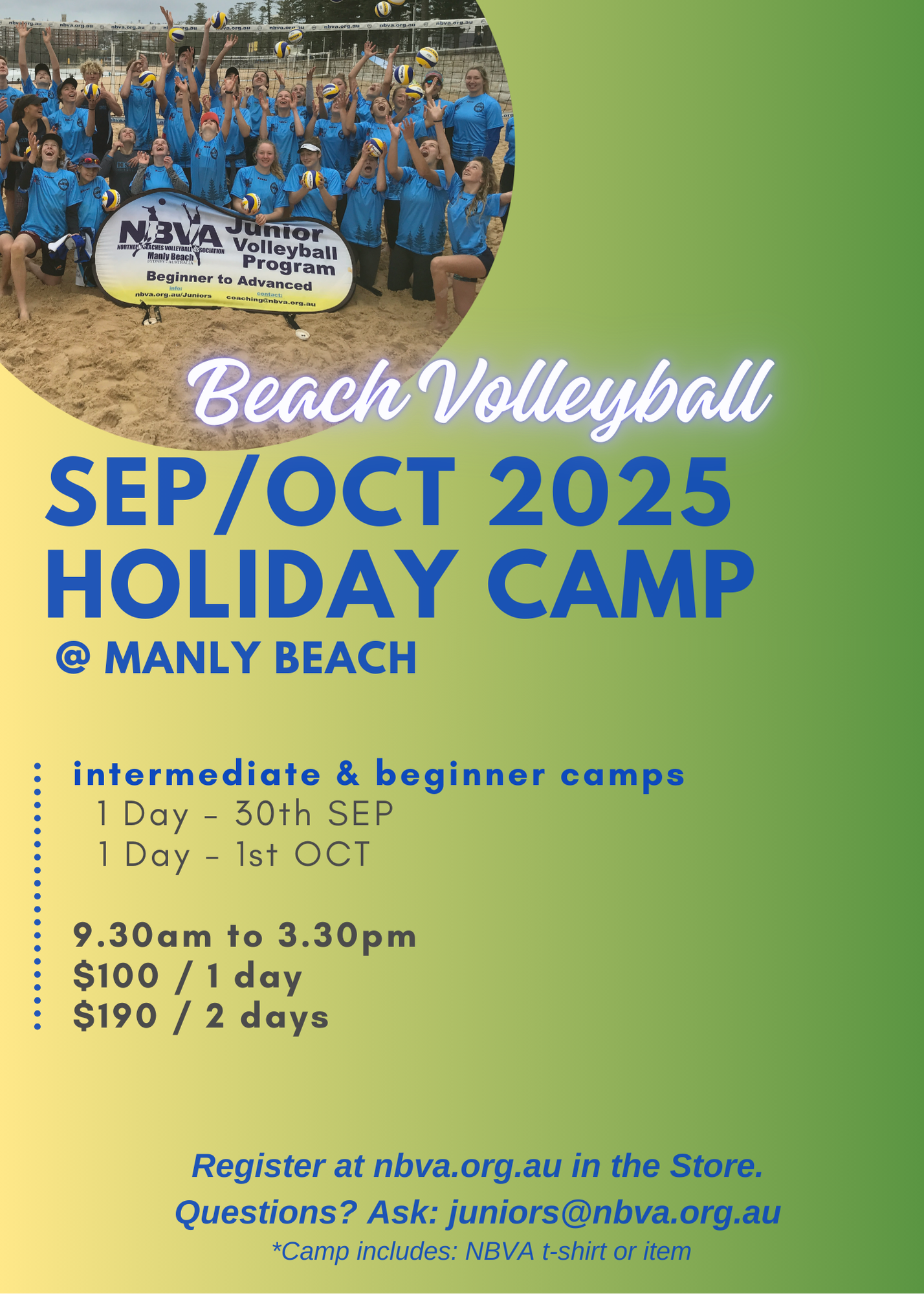NBVA Junior Beach Camp - Sep30 - Oct 1